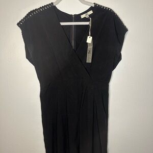 Ya Los Angeles Black Mini Dress with Studded Accents